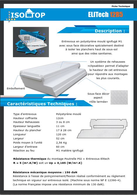 Elitech 12R5 Fiche Technique