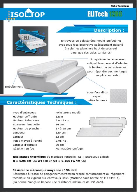 Fiche technique elitech 12R6