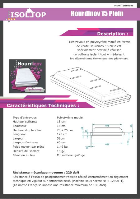 Fiche Technique Hourdinov 15 Plein