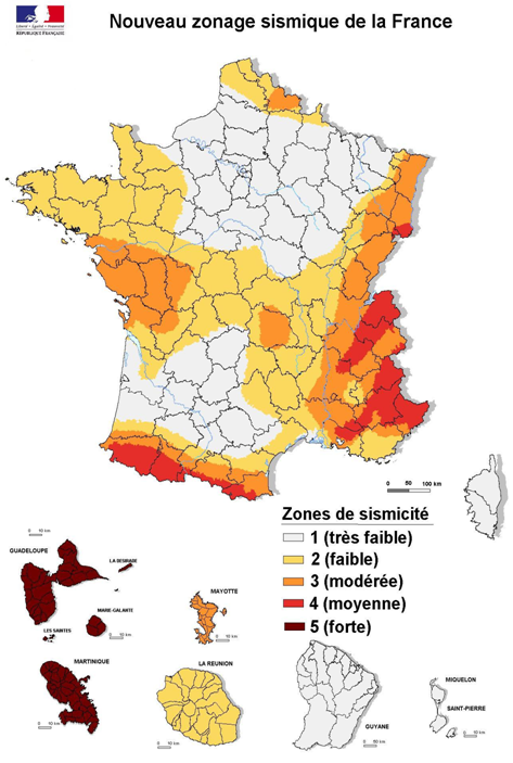 Nouveau Zonage sismique Français