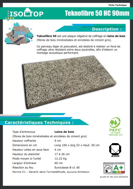 Fiche Technique Teknofibre 50 HC 90mm